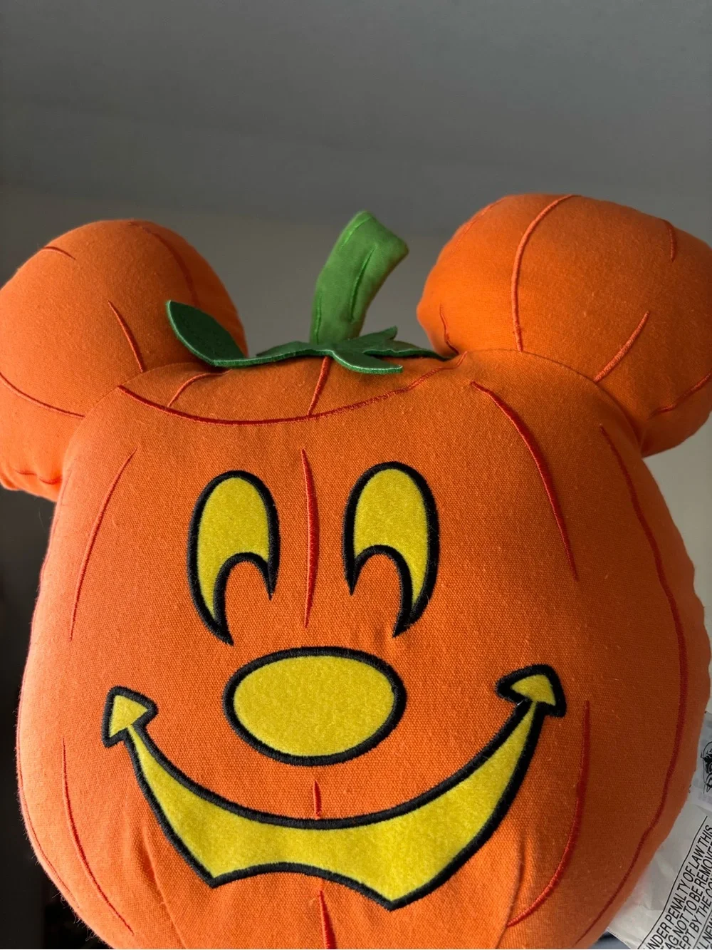 Disney Parks Halloween 2022 Mickey Pumpkin Pillow Jack-O-Lantern Orange Plush
